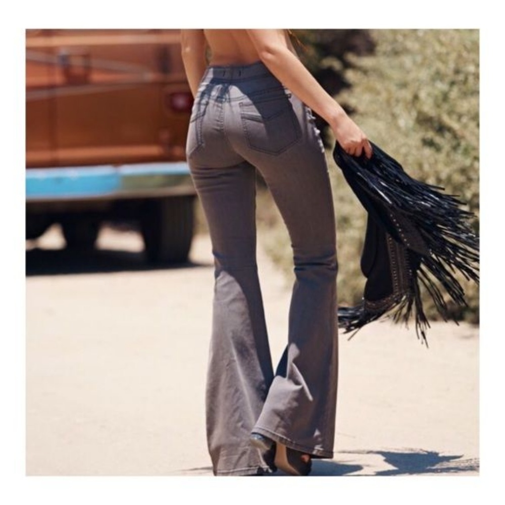 Free People Gray Flare Pants - On Hold